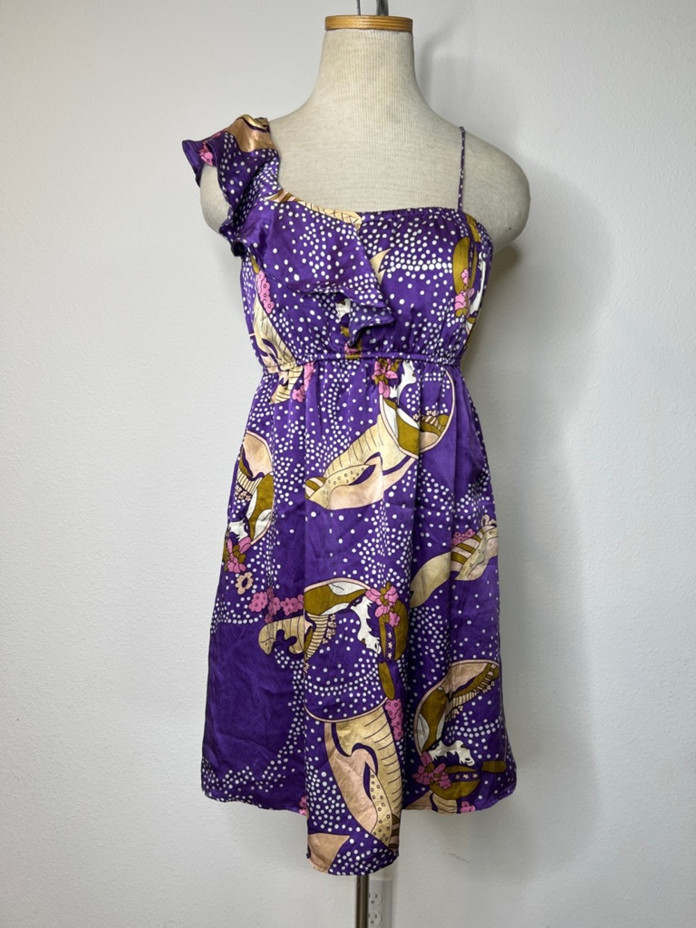 Voom by Joy Han One Shoulder Silk Dress